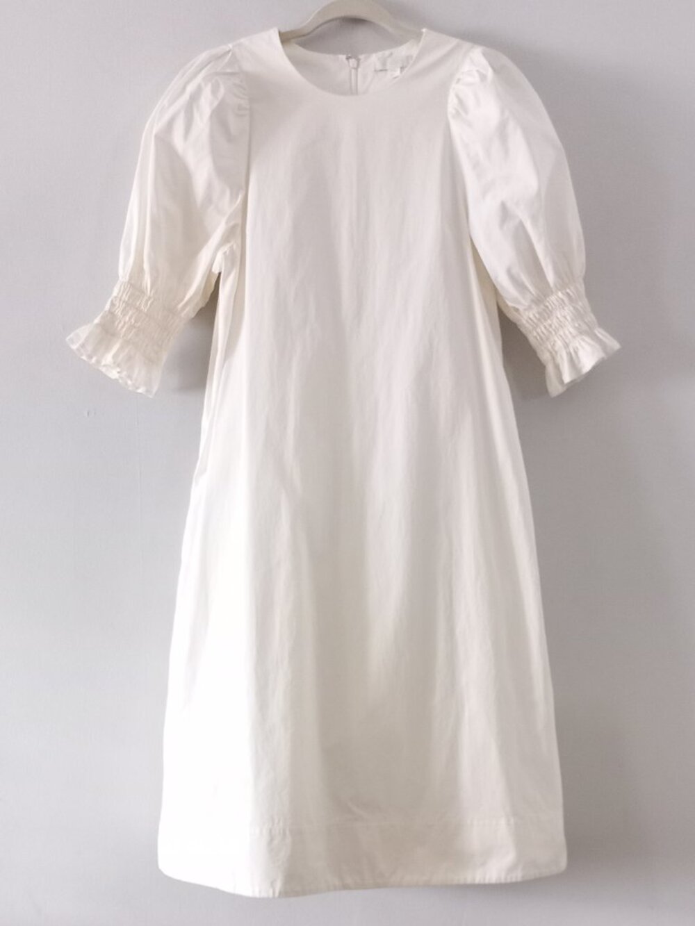 COS white cotton dress with puff sleeves